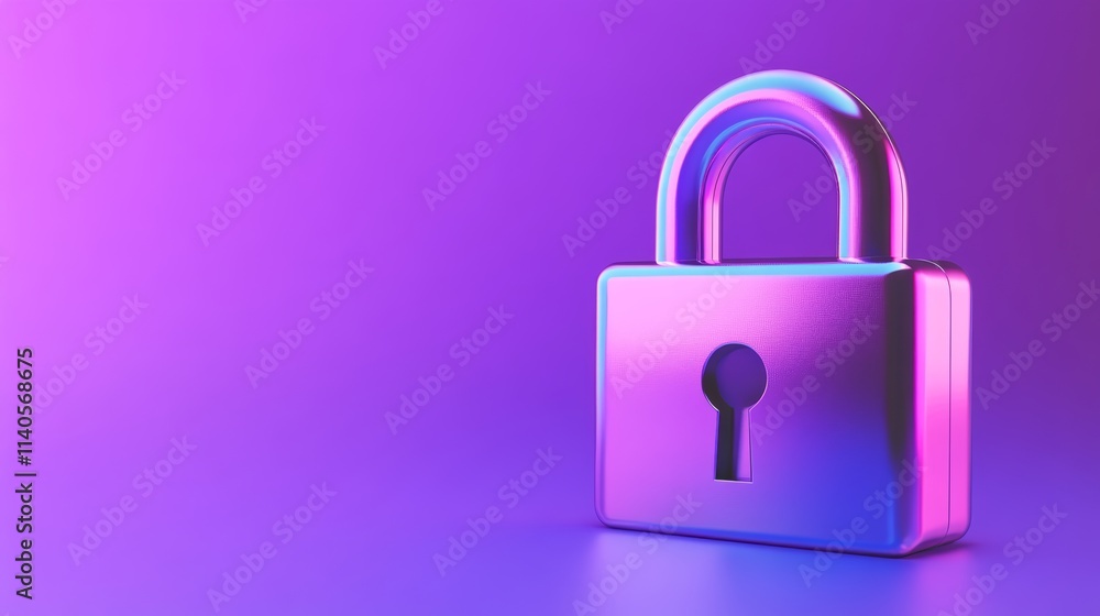 Closed padlock symbolizing security on gradient background Closed padlock symbolizing security on gradient background