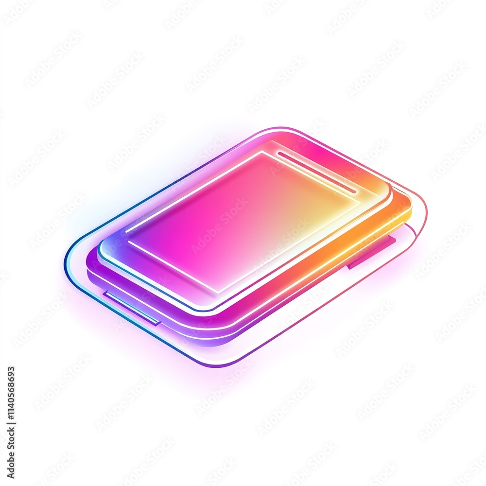 Phone with a pink and purple screen Phone with a pink and purple screen