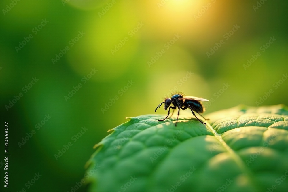 DDT fogging spraying insects on a plant leaf surface, pest, fog DDT fogging spraying insects on a plant leaf surface, pest, fog