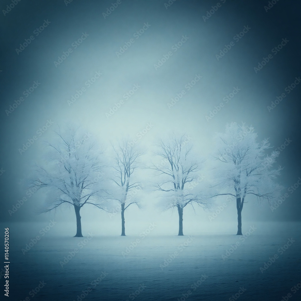Four Snowy Trees in a Row Four Snowy Trees in a Row
