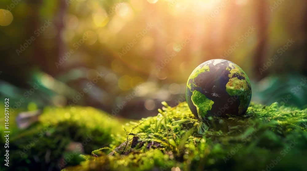 Earth Day Environment, global is green and has a blue and white design. The scene is peaceful and serene, with the globe representing the Earth Earth Day Environment, global is green and has a blue and white design. The scene is peaceful and serene, with the globe representing the Earth