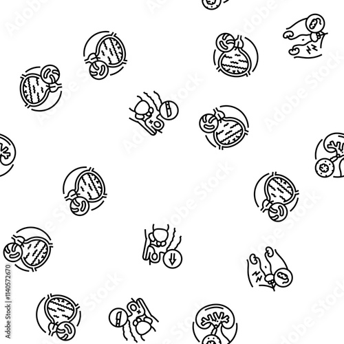 urology prostate urinary kidney vector seamless pattern thin line illustration