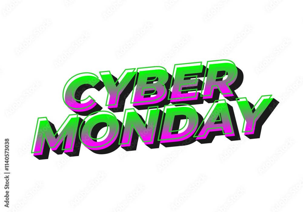 Cyber monday. Text effect in 3 dimensions look, good for social media ads Cyber monday. Text effect in 3 dimensions look, good for social media ads