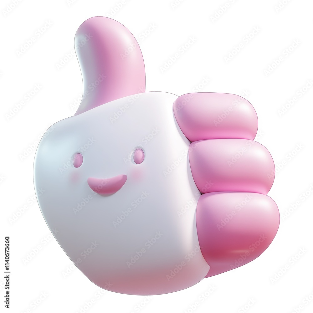 Cartoon character with a pink thumb giving a thumbs up Cartoon character with a pink thumb giving a thumbs up