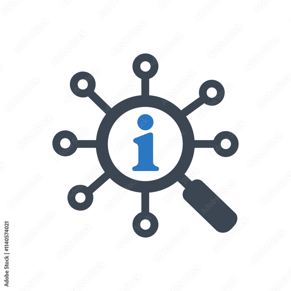 Info Magnifying Network Icon Info Magnifying Network Icon