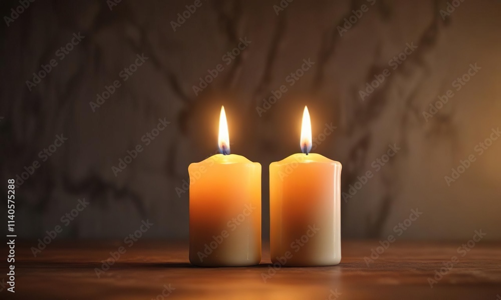 A lone candle flame casts a warm and inviting glow, comforting scene, intimate space, calming environment A lone candle flame casts a warm and inviting glow, comforting scene, intimate space, calming environment