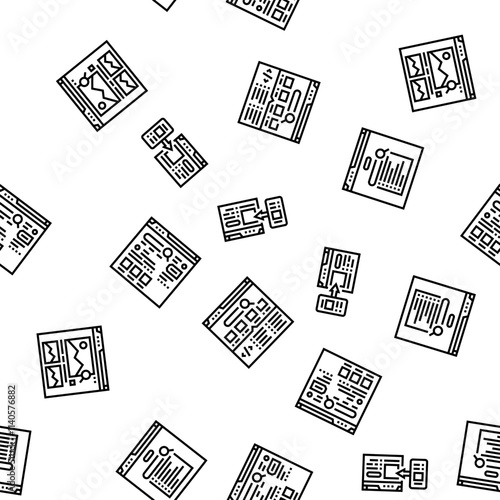 seo digital optimization strategy vector seamless pattern thin line illustration