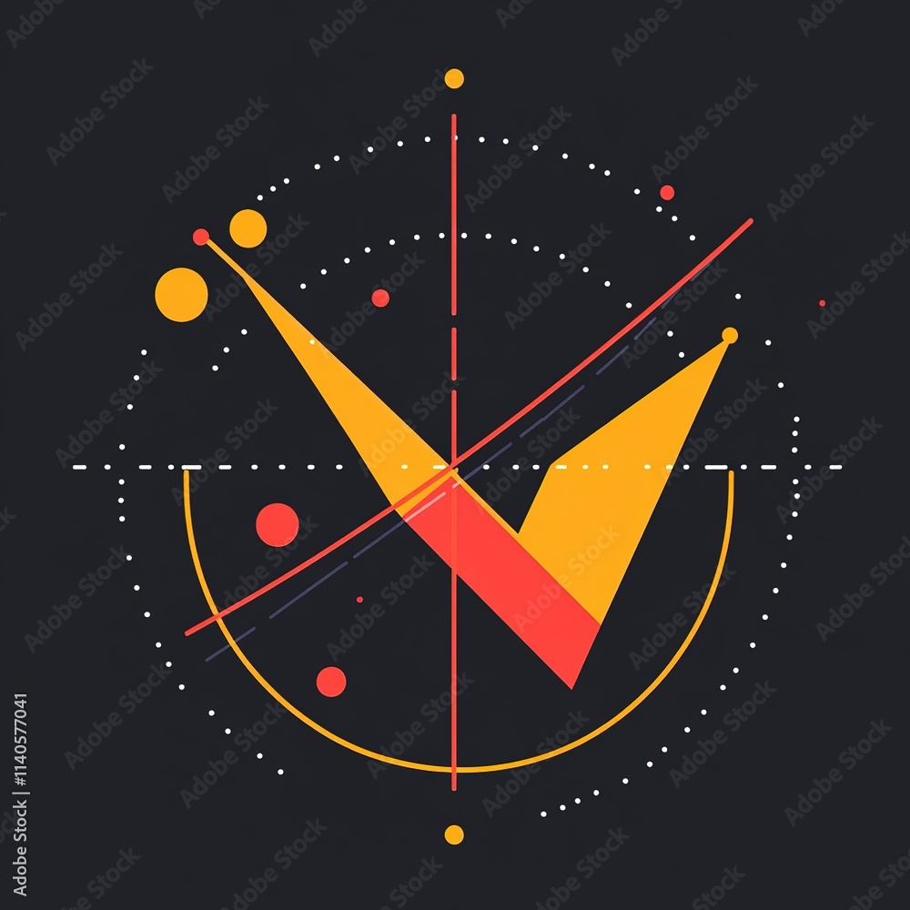 Black and orange design with a red and yellow V in the center Black and orange design with a red and yellow V in the center