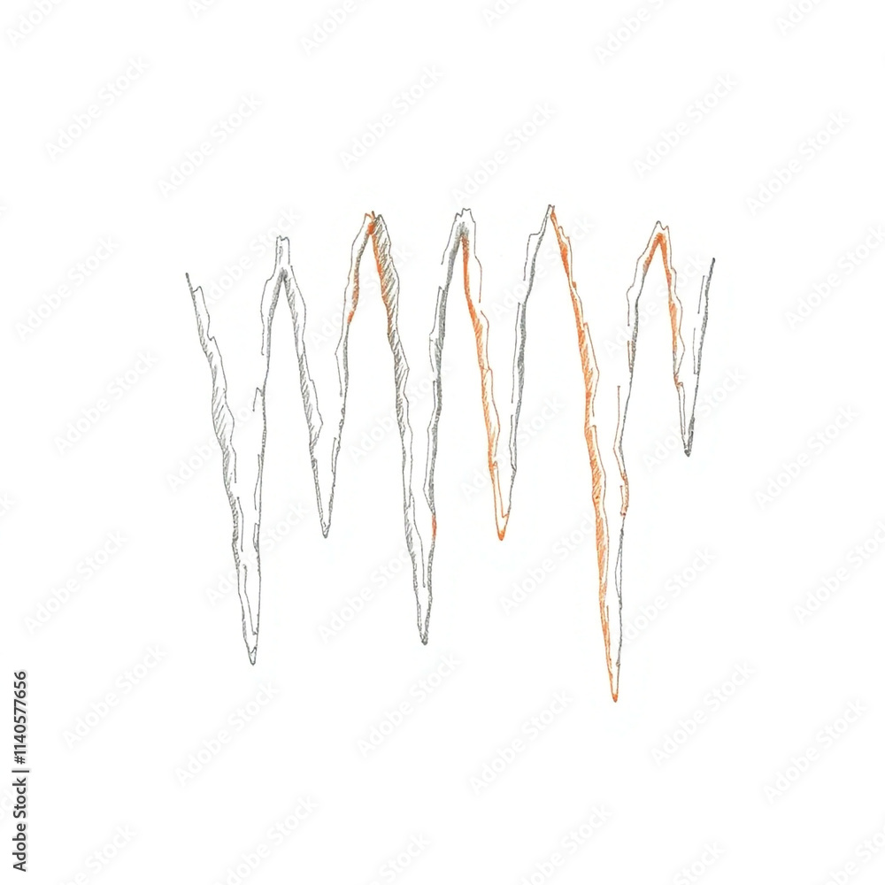 Fototapeta premium A set of medium-sized icicles hanging from a surface, isolated on a transparent background. Symbolizes winter, cold, and ice. Suitable for winter projects, seasonal decorations, and natural concepts.