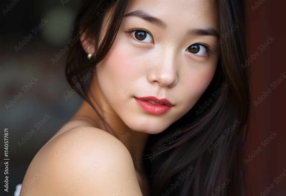 Obraz premium a close up of Asian sexy girl