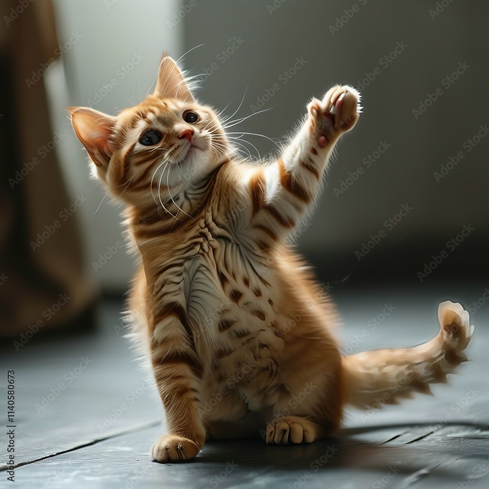 Naklejka premium cat, cat, kitten, ginger