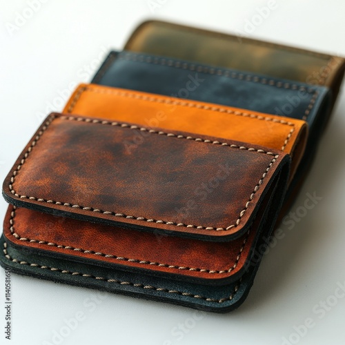 Elegant leather wallets in various colors showcasing fine craftsmanship and d...