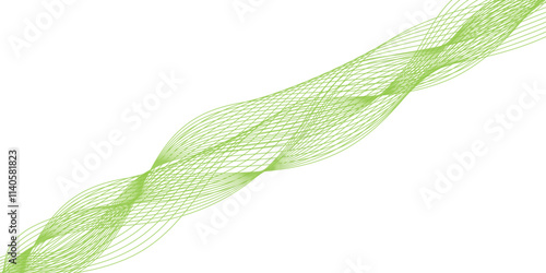 Abstract vector background with green wavy lines. green wave background. Design element for technology, science, modern concept. Wave lines motion vector design