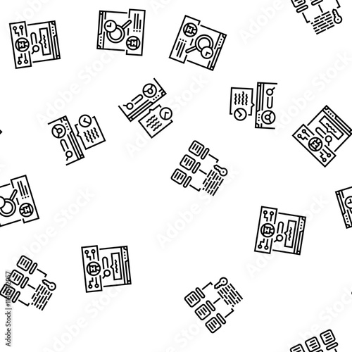 seo improve top website vector seamless pattern thin line illustration