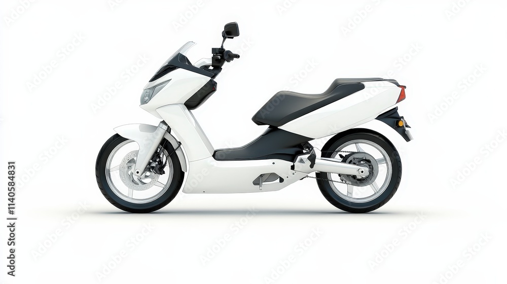 Sleek modern electric scooter on white background for urban commuting Sleek modern electric scooter on white background for urban commuting