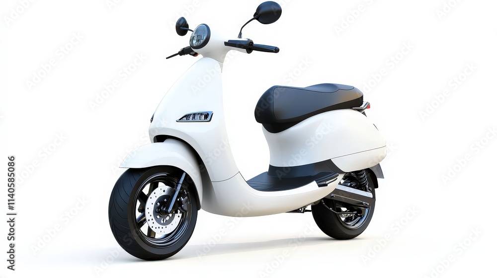Sleek modern electric scooter on white background Sleek modern electric scooter on white background