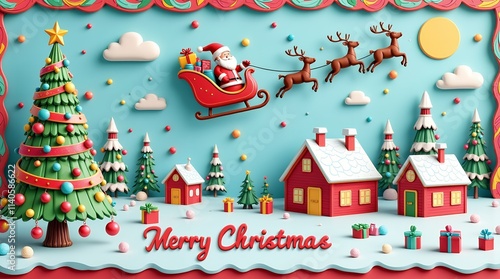 Christmas miniature diorama : Night in a Snowy Village, Santa Claus and reindeer, Christmas Tree and Snowman, and more