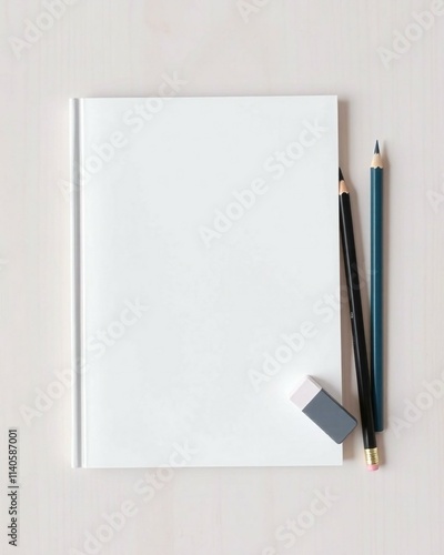 blank notebook and pen