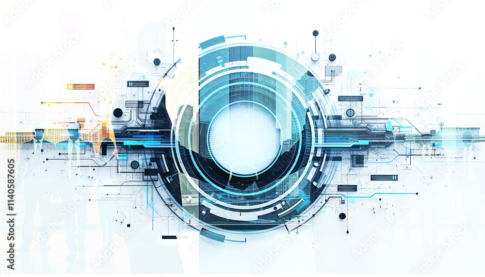 Obraz premium Collaborative Innovation Modern Digital Background Design