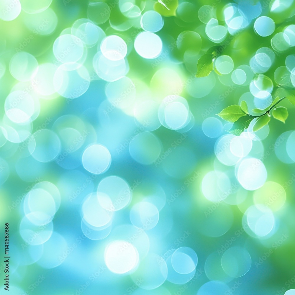 Abstract Background of Soft Bokeh Lights in Blue and Green Hues with Natural Leaf Elements Creating a Dreamy, Airy Atmosphere for Creative Projects and Designs Abstract Background of Soft Bokeh Lights in Blue and Green Hues with Natural Leaf Elements Creating a Dreamy, Airy Atmosphere for Creative Projects and Designs