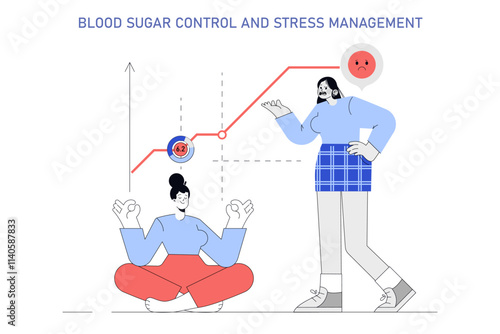 Blood Sugar Tracking. Flat Vector Illustration