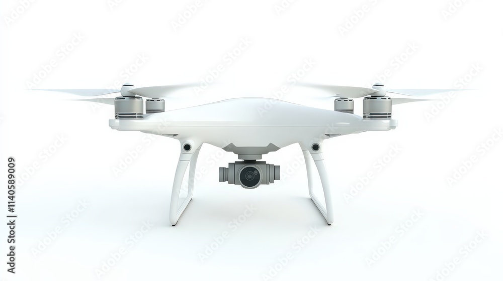 Sleek white drone with camera: cutting-edge aerial technology on display Sleek white drone with camera: cutting-edge aerial technology on display