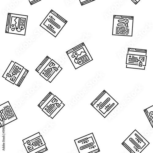seo optimize community vector seamless pattern thin line illustration