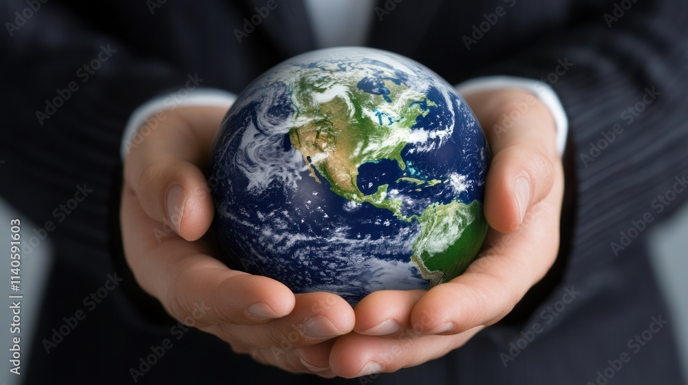 Person holds earth globe in hands, showing North America. Person holds earth globe in hands, showing North America.