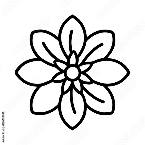 anemopsis yerba mansa icon, flower line art, flower icon - Minimalistic black outline illustration of anemopsis yerba mansa flower, perfect for icons, logos, and floral-themed designs.

