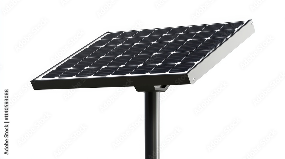 Isolated solar panel on stand against white background: clean energy concept Isolated solar panel on stand against white background: clean energy concept