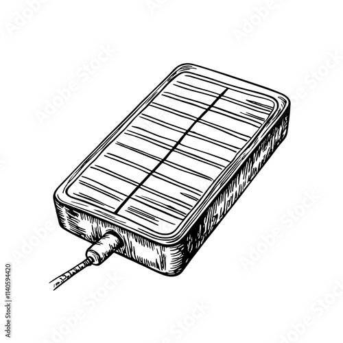 Solar power bank icon on white background, clean energy concept