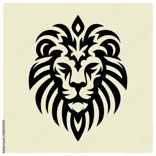 Tribal vector of lion head logo icon symbol