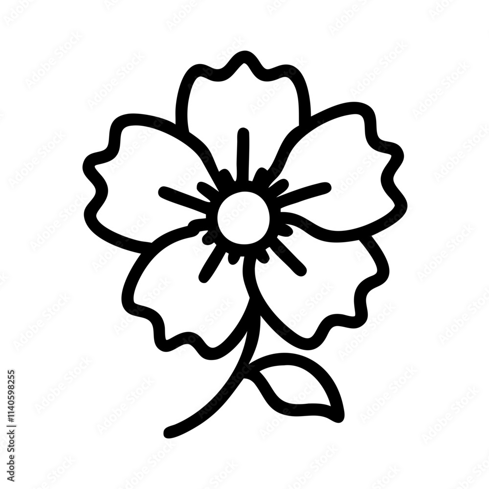 hollyhock icon, flower line art, flower icon - Minimalistic black outline illustration of hollyhock flower, perfect for icons, logos, and floral-themed designs.
hollyhock icon, flower line art, flower icon - Minimalistic black outline illustration of hollyhock flower, perfect for icons, logos, and floral-themed designs.
