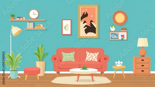 Wallpaper Mural interior of a room with flowers Torontodigital.ca