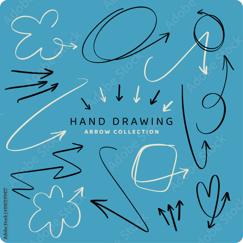 Hand drawing arrow collection vector 