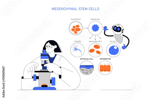 Exosomes. Flat Vector Illustration
