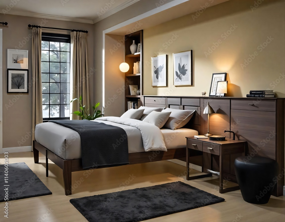 Fototapeta premium Bedrooms.The best image for inspiration on the latest trends in current seasonal designs.