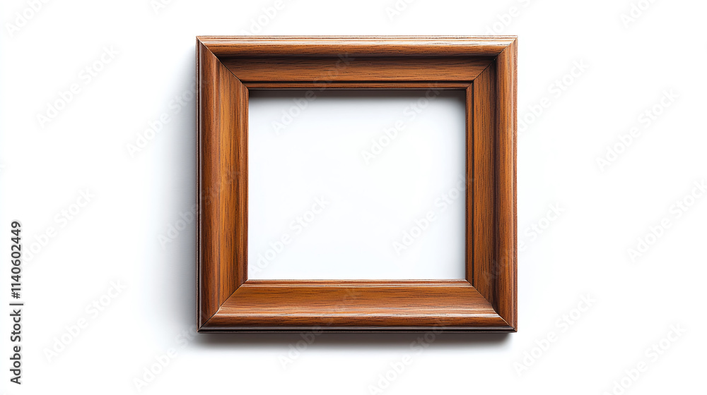 Isolated wooden picture frame, square and empty, perfect for retro or vintage decor. this classic design adds a touch of antique elegance to any interior, ideal for photos, art, gallery blank border. Isolated wooden picture frame, square and empty, perfect for retro or vintage decor. this classic design adds a touch of antique elegance to any interior, ideal for photos, art, gallery blank border.