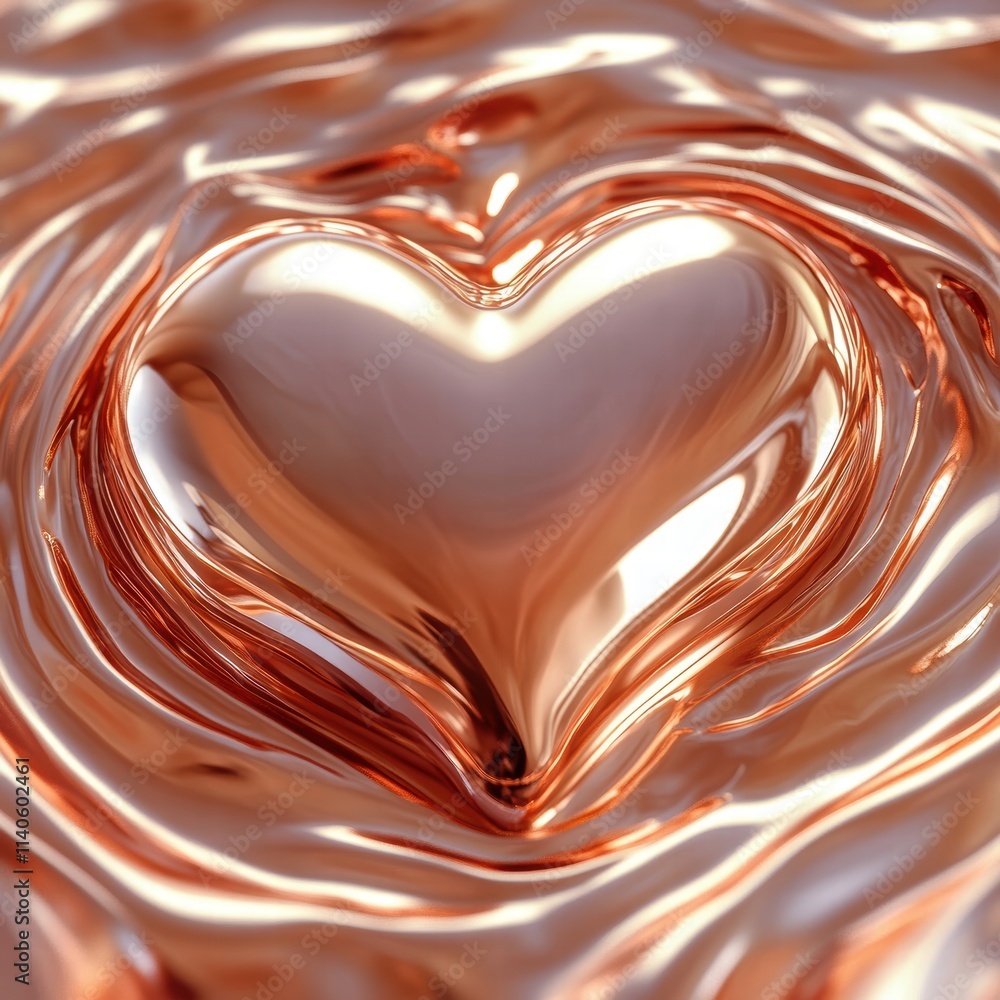 Intertwining Liquid Metal Love Streams Forming a Heart Abstract Art Digital Creation Creative Environment Close-Up View Intertwining Liquid Metal Love Streams Forming a Heart Abstract Art Digital Creation Creative Environment Close-Up View