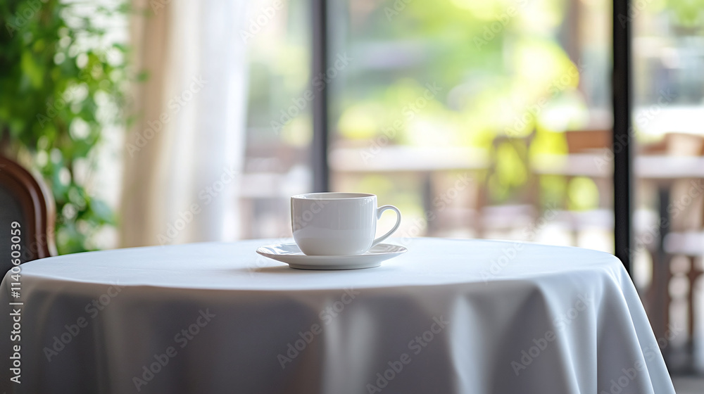 Tablecloth on table in isolated empty dining, decoration elegance vintage silk home fabric, with white object background and white cloth design dinner blank restaurant event. Tablecloth on table in isolated empty dining, decoration elegance vintage silk home fabric, with white object background and white cloth design dinner blank restaurant event.