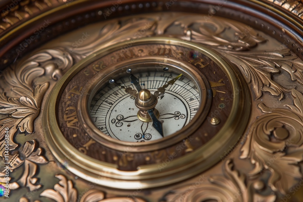 Antique pocket watch with intricate design displayed on wooden surface in soft lighting at an indoor location Antique pocket watch with intricate design displayed on wooden surface in soft lighting at an indoor location
