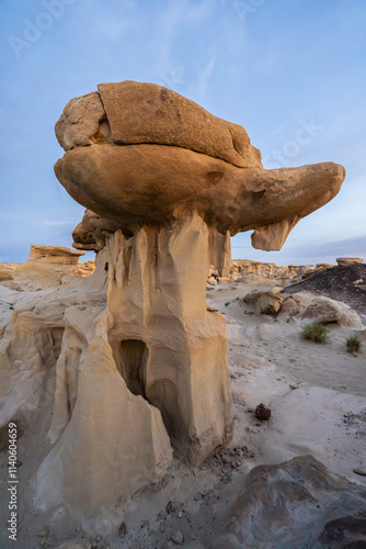 Unique rock formations in Bisti De-Na-Zin Wilderness, New Mexico photo