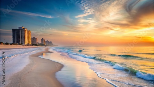 Panama City Beach Minimalist Photography: Scenic Sunrise, Coastal Serenity, Ocean Views, White Sand