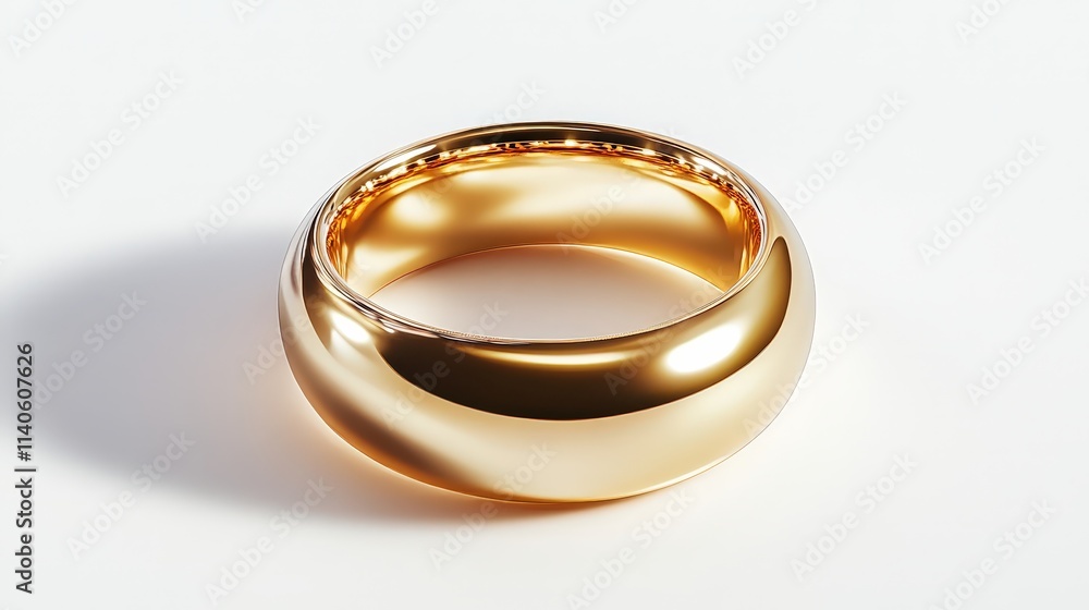 Elegant gold ring on white background showcasing sophisticated luxury and timeless design Elegant gold ring on white background showcasing sophisticated luxury and timeless design