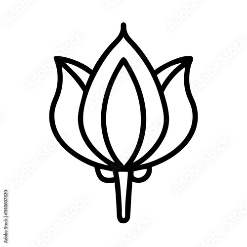 allium icon, flower line art, flower icon - Minimalistic black outline illustration of allium flower, perfect for icons, logos, and floral-themed designs.
