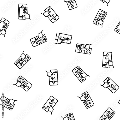 ui ux digital develop code app vector seamless pattern thin line illustration