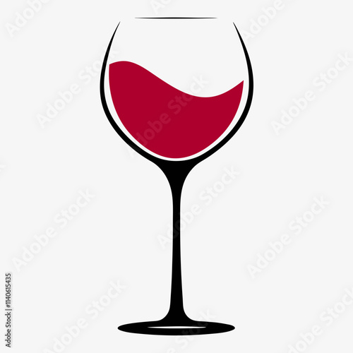 Minimalist Wine Glass Vector Logo. photo