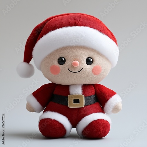 A soft toy, a doll in a Santa Claus costume