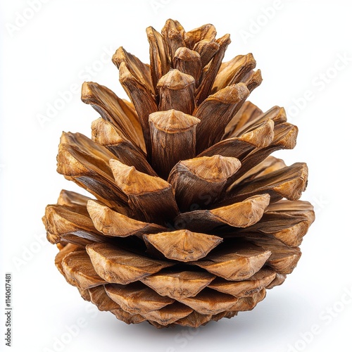 Detailed view of a large pine cone showcasing intricate natural patterns and ...