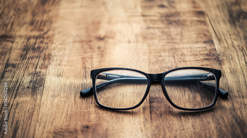 glasses on wooden background